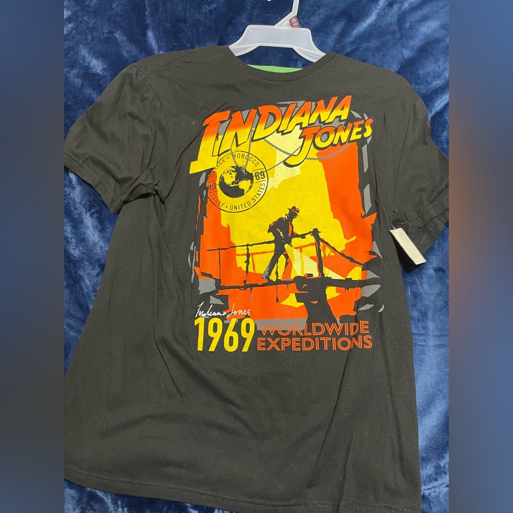 NWT Vintage Indiana Jones Black Graphic T-Shirt